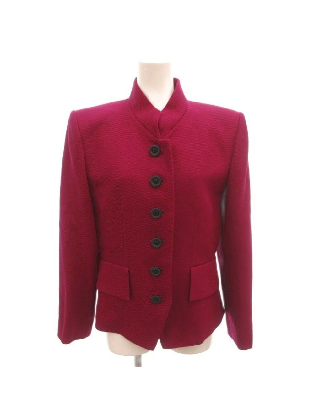 Saint Laurent Stand Collar Jacket Single Wool Purple 36